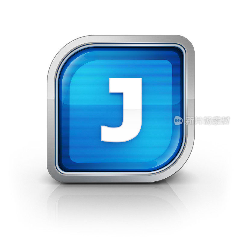 光滑的蓝色字母J 3d图标
